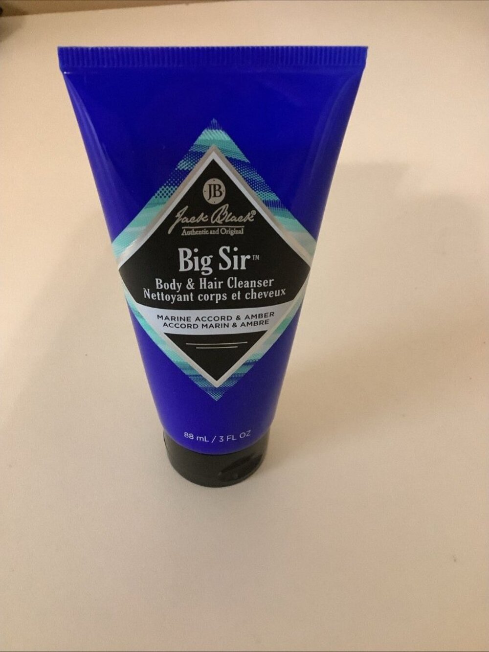 Jack Black Big Sir Body & Hair Cleanser 3 Oz Deluxe Travel Size Marine & Amber